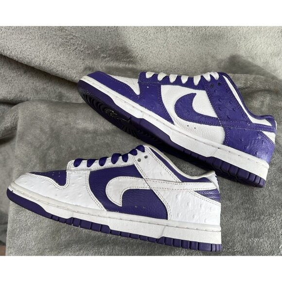 Nike Dunk Low SE Flip The Old School Women’s 6.5 Purple White Ostrich DJ4636 - Picture 1 of 11
